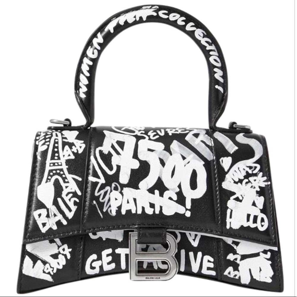 NEW IN BOX BALENCIAGA GRAFFITI XS HOURGLASS BAG